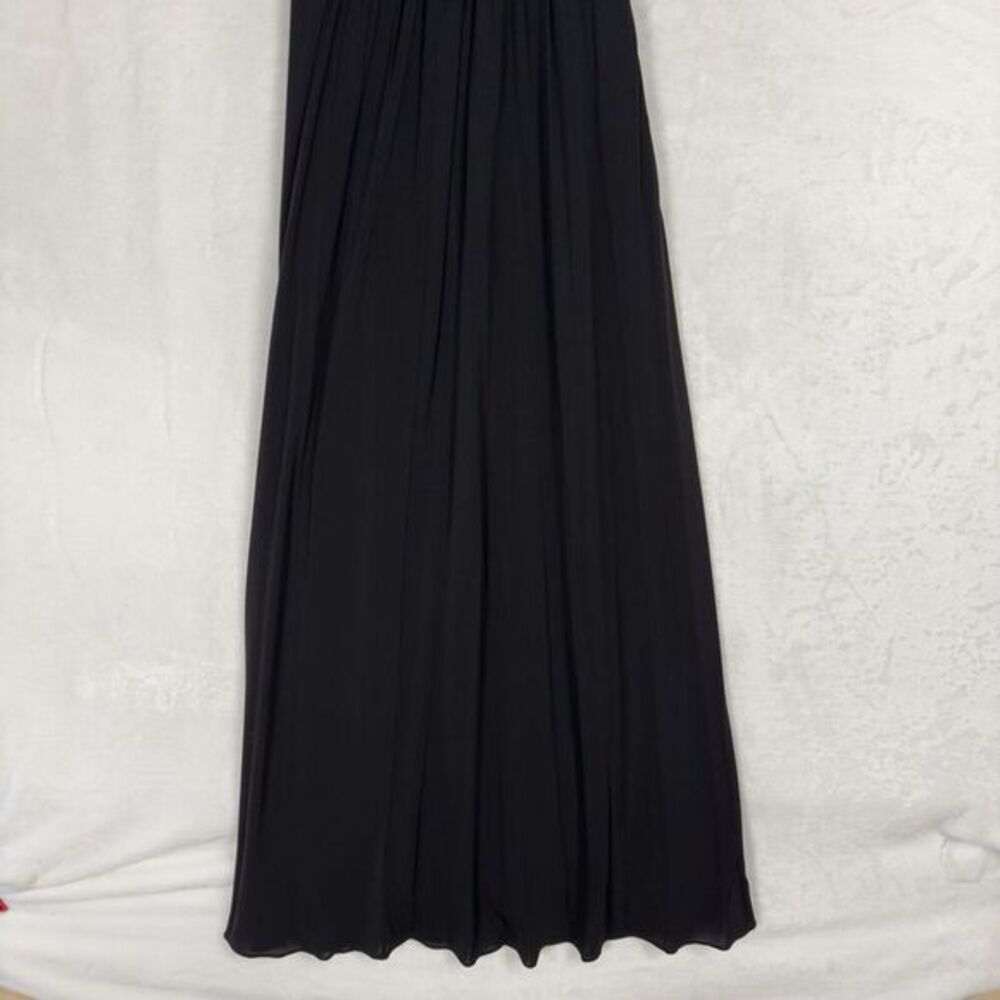 BCBGMAXAZRIA Black Ruched Maxi Dress Gown XS Jersey Ruched Formal Black Tie LBD - Picture 10 of 14